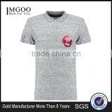 MGOO High Quality 100% Cotton Fabric Grey Stepped Hem Polo Shirts Zip Up Mens Shirts thumbnail-1