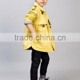 100% cotton trench coat for boy latest style boy's out coat long pattern cool blazer for boy for spring autumn