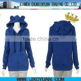 Hotsale Blank Hoodie With Ears for Women and Girls BLUE thumbnail-1