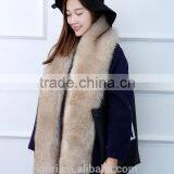 Womens Fur Scarfs Fashionable Luxury Runway Show 200cm Long Faux Fur Fox Fur Stole Collar Strip Patchwork Pashmina Scarf thumbnail-4