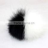Myfur Black/White Bi-Color Raccoon Fur Ball Wholesale Genuine Fur Pompoms thumbnail-1
