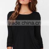 2015 Fashion Lady Long Sleeve Twist Back High Neck Backless Blouse thumbnail-4