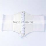 High Quality Ladies Wide White PU Leather Elastic Wide Waist Belt thumbnail-1