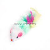 Plush Wand Pet Teaser Mouse Animal Green White Feather thumbnail-2