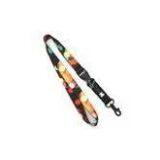 Colorful Polyester ID Card Neck Lanyards With Black Metal Hook