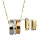 Necklaces Women 2017 Rhinestone Stainless Steel Necklace Wedding Jewelry Set thumbnail-2