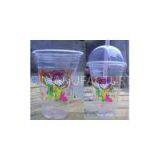 16oz Transparent Disposable Smoothie Cups With Plastic Sealing Film