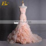 Sexy Real Sample Sleeveless Heavy Ruffles Beads Sheath Organza Evening Dress thumbnail-1