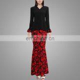 2016 Kebaya Printing Baju Kurung Modern In Black Wholesale Model Baju Kurung Modern Black And Red Islamic Clothing Fashion thumbnail-1