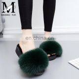 Wholesale Cheaper Fox Fur Shoes Slippers Fox Fur Slides Women Shoes thumbnail-3