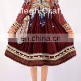 Traditional Balochi Coins With Tassels Dress - Banjara Kuchi Tribal Ethnic Clothes-Gypsy Afghani Handmade Balochi Tassel Dress