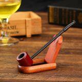 145mm Length Short Wooden Resin Long Tobacco Pipe With Mini Red Round Head and Thin Tube for Smoking thumbnail-5