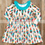 2018 Wholesale Kids Girl Dress Cartoon Pattern Printed Falbala Collar Autumn Winter Baby Dress