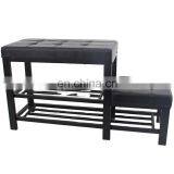 Customized Folding Shoe Rack With Metal Feet Legs and PVC PU Leather Indoor Stool for Entrance Doorway thumbnail-1
