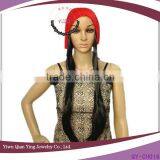 Red Fahsion Cotton Wig Caps thumbnail-1