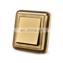 10A/16A 250V Black Gold Copper Wire Drawing Panel Switch Socket Child Protection Design Electrical Wall Socket Switch Panel thumbnail-2