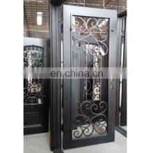 Modern Double Glass Wrought Iron Door thumbnail-2
