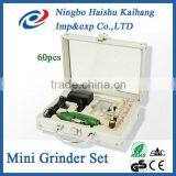 12V 60Pcs Mini Grinder Sets With Aluminal Box