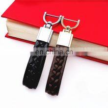 Silver Gold Style Simple Leather Key Chain Key Ring for Women And Man With Detachable Alloy Metal Rings thumbnail-5