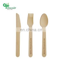 YADA 140mm Disposable Wooden Cutlery Eco-friendly Birch Wood Knife Spoon Fork for Kids