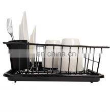 Compact Metal Dish Drainer Rack With Drainboard and Utensil Holder Set, 12