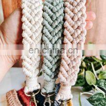 Hot Sale Macrame Wristlet Keychain Purse Accessory Colors Handmade Woven Bag Charm Boho Rustic thumbnail-5