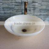 Hot Sale Luxury Stone Product Natural Bathroom White Onyx Sink thumbnail-2