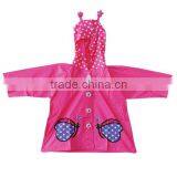 Cute Waterproof PVC Pink Raincoats For Kids thumbnail-1