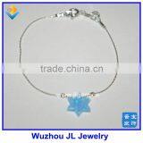 2016 JL Jewelry 10MM Baby Blue Opal David Star Bracelet thumbnail-1