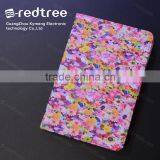 Flower Printing With Good Quality pu Leather Standing Cover Case for Tablet