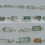 925 Silver Rutilated Quartz Crystal Point Pendants thumbnail-1
