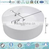 Round Bowl Porcelain Vessel Sink White Ceramic Basin With Free Drain thumbnail-4