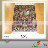 Handmade Silk Persian Carpets In Stock 2'x3' Hand Knotted Persian Silk Rug For Prayer Use