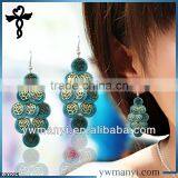 2014 New Fashion Ladies Stud Color Enamel Rose Hanging Ring Latest Gold Earring Designs in Zinc Alloy Jewelry E00225 thumbnail-1