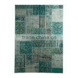 Handmade Turquoise Patchwork Rug (94.5x66.9 Inch)