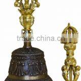 Brass Alloy Nepali Bell With Dorjee 7"