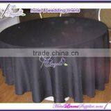 126 Inch Black Round Polyester Table Cloth, 126 Inch Black Round Tablecloth, Wholesale Table Linens From China Factory thumbnail-1