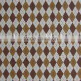 Mickey Mouse Knit Coffee Diamond Checks on White Polyester Milk Fiber Spandex Print Italy Fabric thumbnail-3