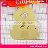 Fashion Bright Gold Foil Plated Medal With Enamel Logo thumbnail-6