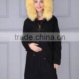 Brand Fashion Womens Genuine Fox Fur Lining Parka With Raccoon Fur Hood thumbnail-6