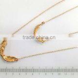 Fancy Graceful Golden Metal Leaves Chain Necklaces thumbnail-1