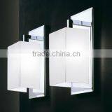 0814-5 Polished Chrome Reflector Bevelled Mirror Shade White Cotton Wall Light for Hotel Corridors Aisle Wall thumbnail-5