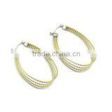 Bulk Sale IPG Two Tones 316l Stainless Steel Fashion Hoop Earrings Wholesale Gold Earrings Designs Jewellery Girl Design LE2337 thumbnail-2