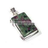 Ruby Zoisite Pendant 925 Silver Jewelry Wholesale Indian Jewelry Fashion Pendant Semi Precious Gemstones thumbnail-4