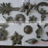 ornamental wrought iron casted iron flowers and leaves