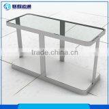 Two layers display stand stainless PVC foam board display showcase table