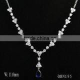 Fashion Jewelry Pearl Factory Supply Natural Freshwater Pearl Necklace With Blue Stone thumbnail-2