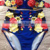 T1164 New Fashion and Good Quality Women Sexy Beach Wear High Waist Swimwear 2015 New Style Printed Sexy Bikini Sets thumbnail-4