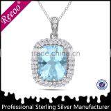 Fashion Women White Gold Blue Sapphire Bridal Jewelry Sets thumbnail-2