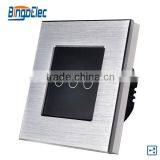 TOP Quality Brushed Aluminum Metal Wall Light Switch,CE ROHS,110-250v